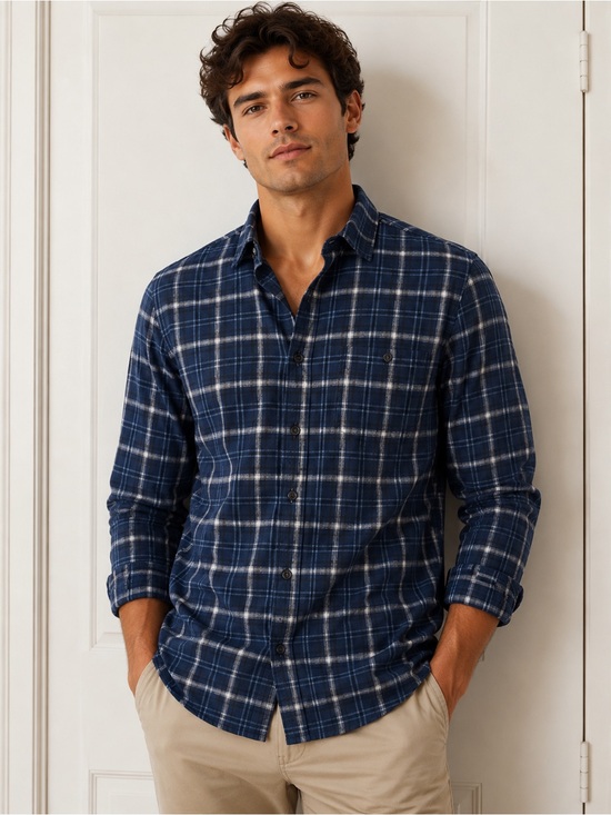 Banana Republic Other - Banana Republic Navy Plaid Button-Down Shirt